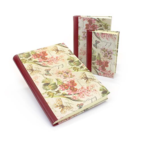 Romantica Notebook with Leather Spine